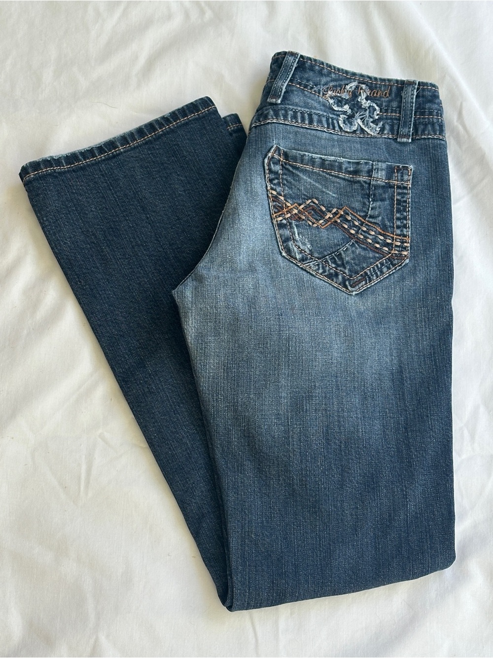 Lucky Brand Jeans Boot Cut Low Rise Embroidered Pocket